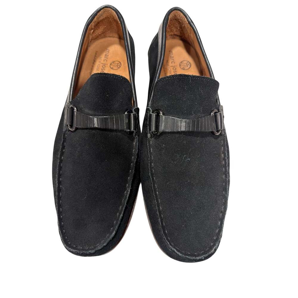 Marc Joseph Brazil New York black Men's suede loafers polished bit buckle detail